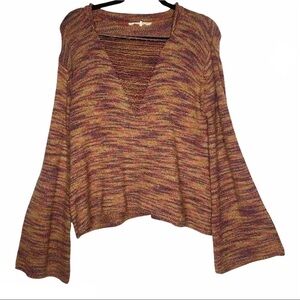 Rocks & Indigo Boho Style Long Sleeve Sweater V neck Knit